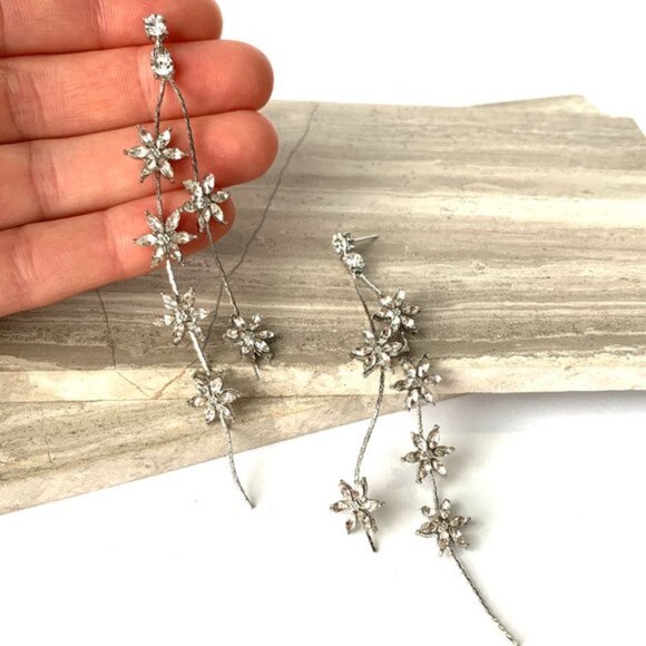 NEW~ Anthropologie SHASHI "Whisper" Long Crystal Tassel Earrings - Picture 12 of 12